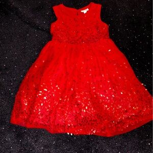 NWT Cat & Jack red sequins holiday dressy formal Christmas dress